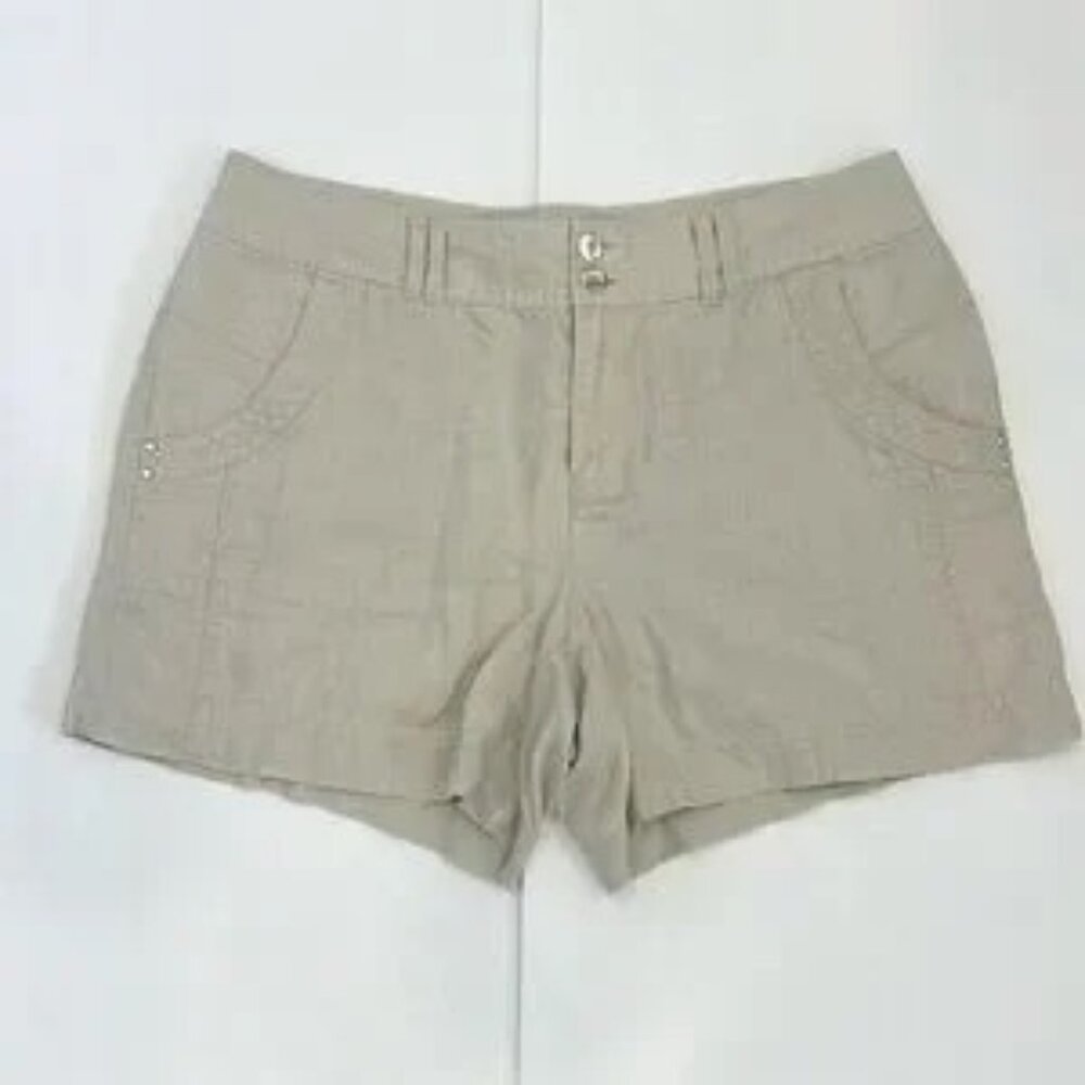 INC International Concepts Linen Shorts Beige Khaki Size 10